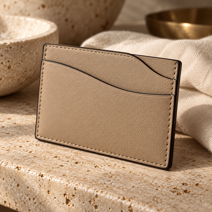Crescent Sand Cardholder — original AI-generated design visualisation