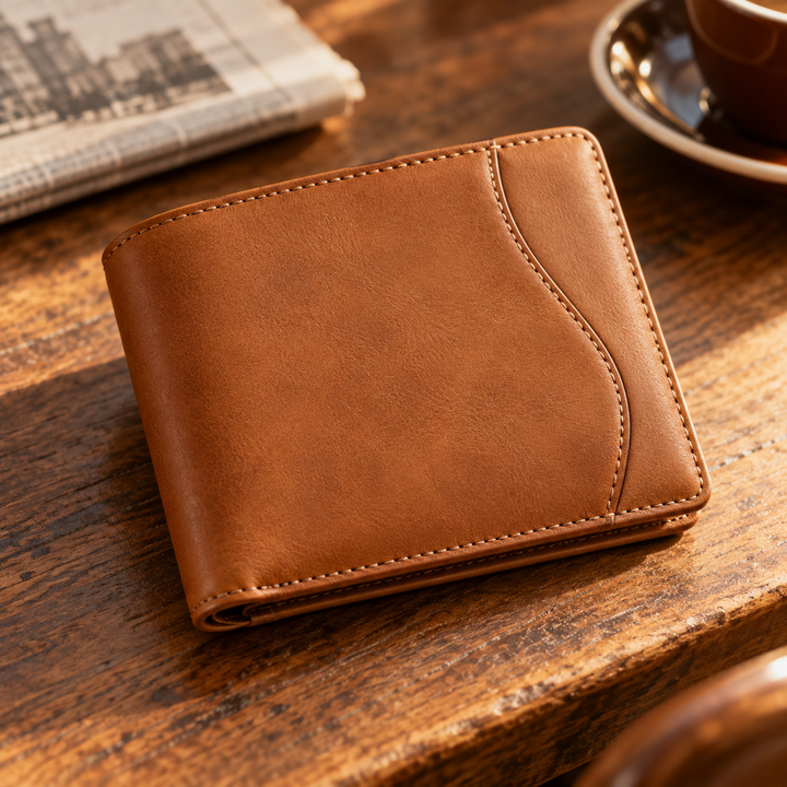 Arc Tan Bifold Wallet — original AI-generated design visualisation